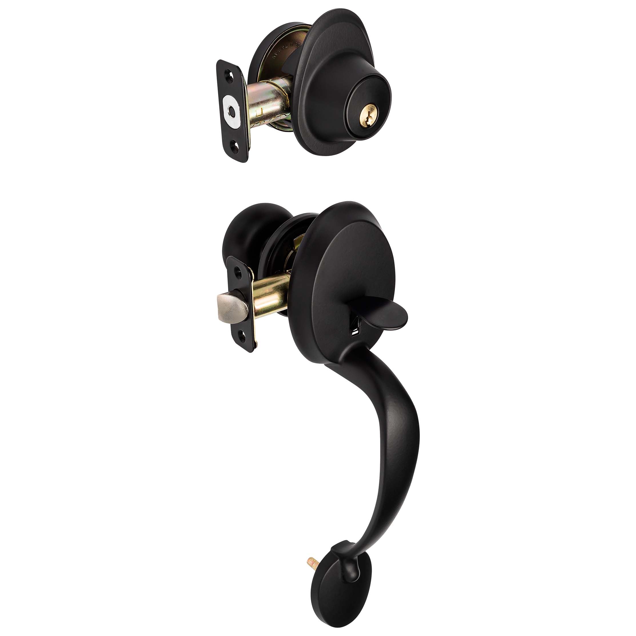 Front Door Handleset With Interior Door Knob Contemporary Style Callista Collection