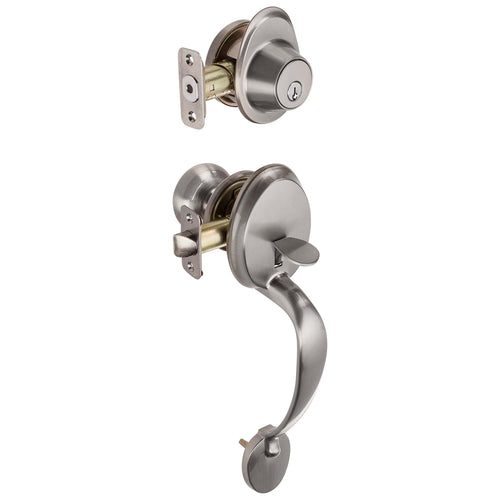 Front Door Handleset With Interior Door Knob Contemporary Style Callista Collection