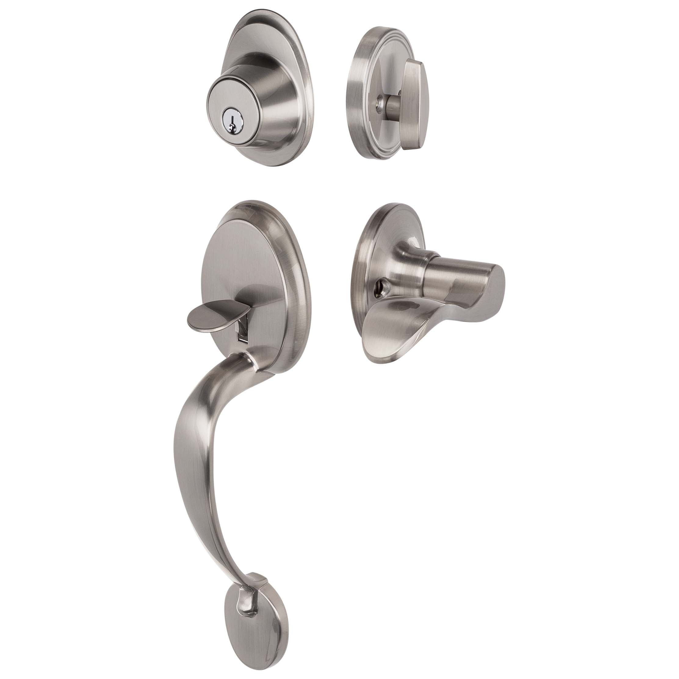Front Door Handleset With Interior Left Handed Lever Dakota Collection