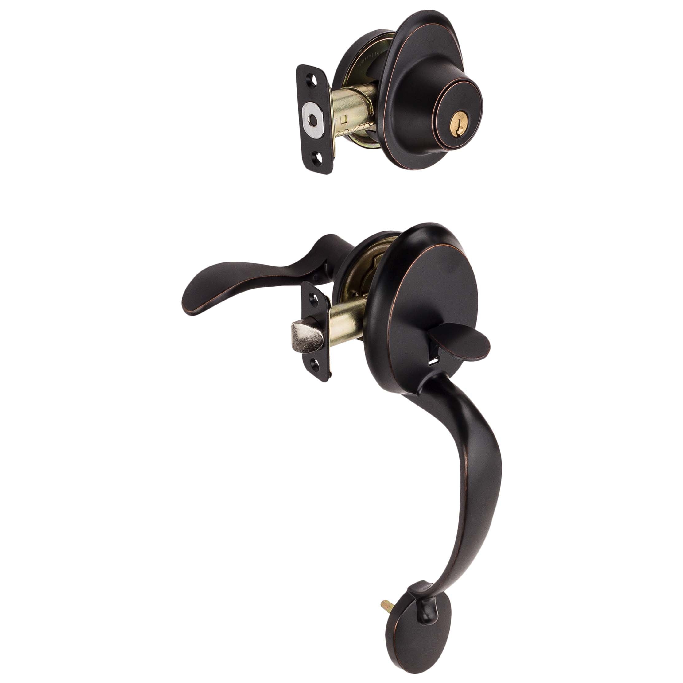 Front Door Handleset With Interior Right Handed Lever Dakota Collection