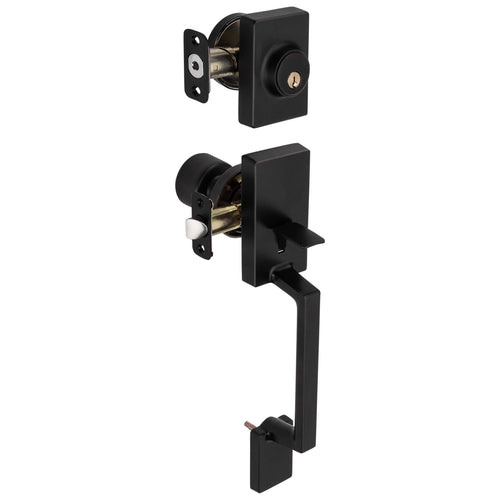 Front Door Handleset With Interior Door Knob Contemporary Style Brooklyn Collection