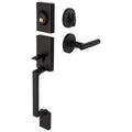 Front Door Handleset With Interior Reversible Lever Contemporary Style Riley Collection