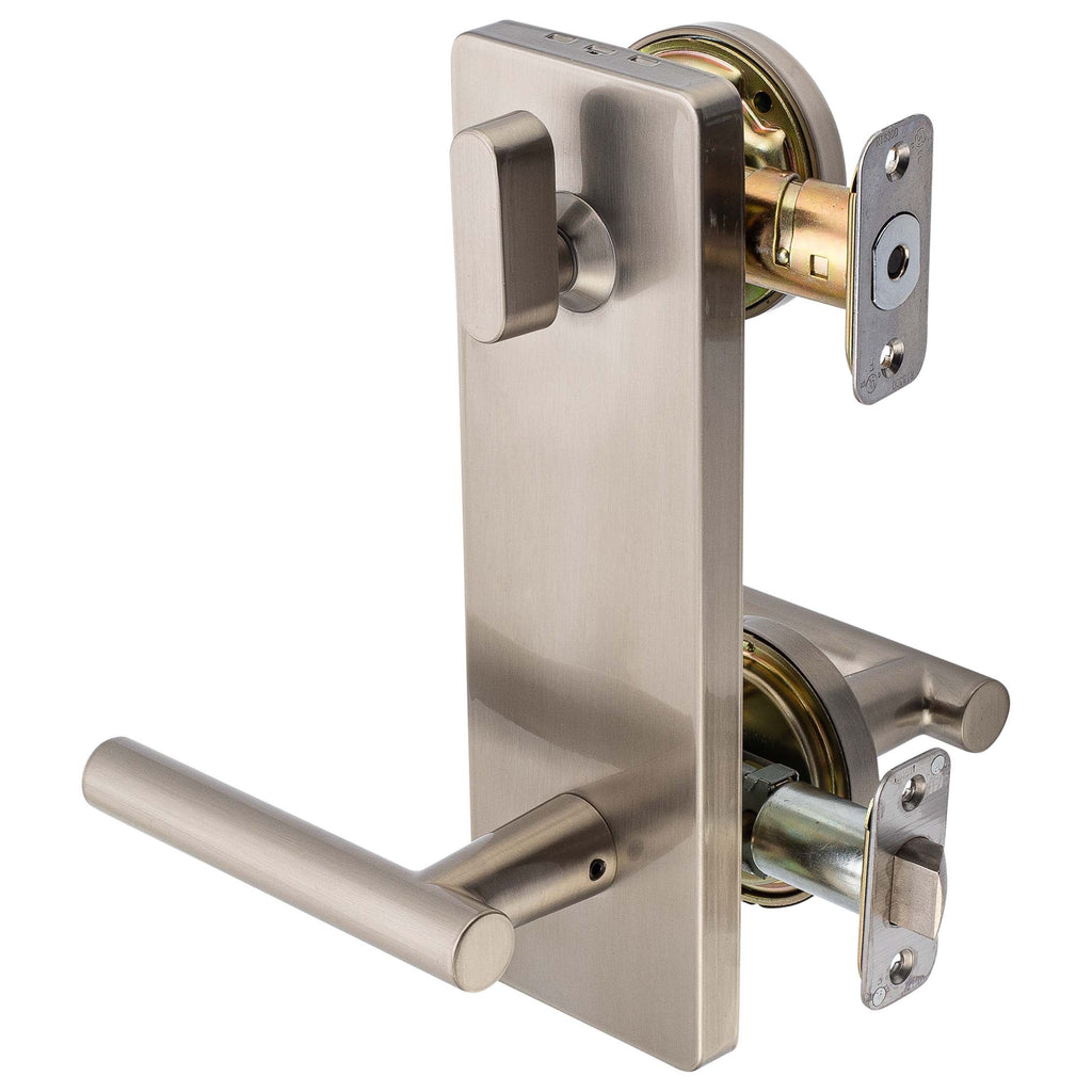Interconnected Door Lock Reversible Passage Lever, UL Fire Rated, ANSI 2, Contemporary Style Riley Collection