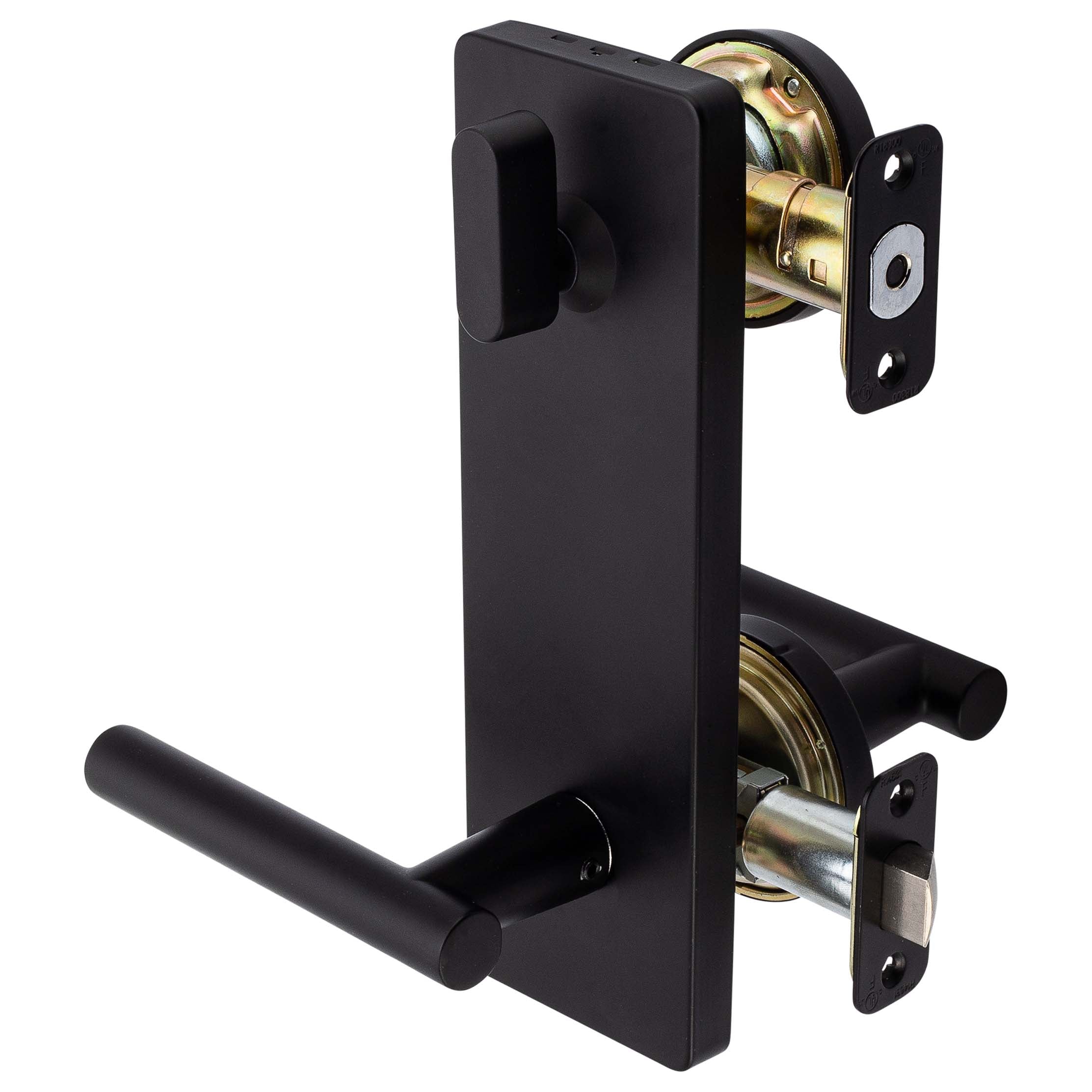 Interconnected Door Lock Reversible Passage Lever, UL Fire Rated, ANSI 2, Contemporary Style Riley Collection