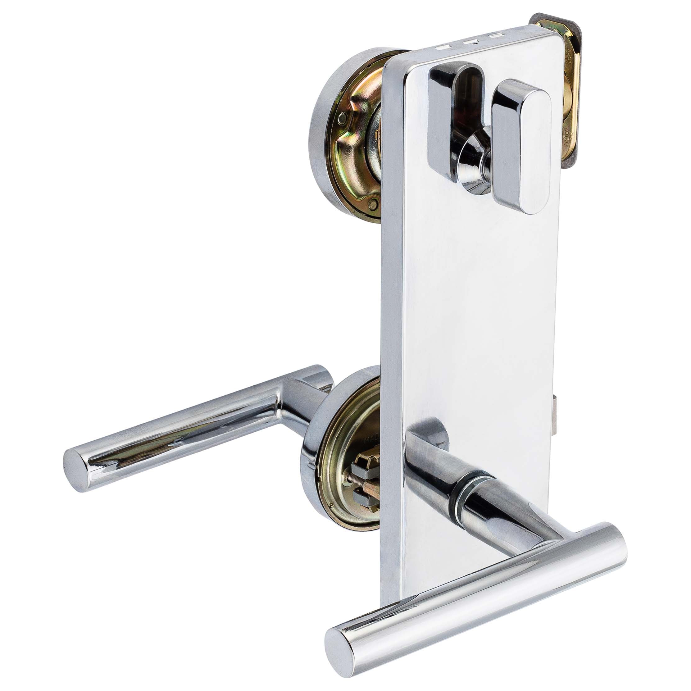 Interconnected Door Lock Reversible Passage Lever, UL Fire Rated, ANSI 2, Contemporary Style Riley Collection