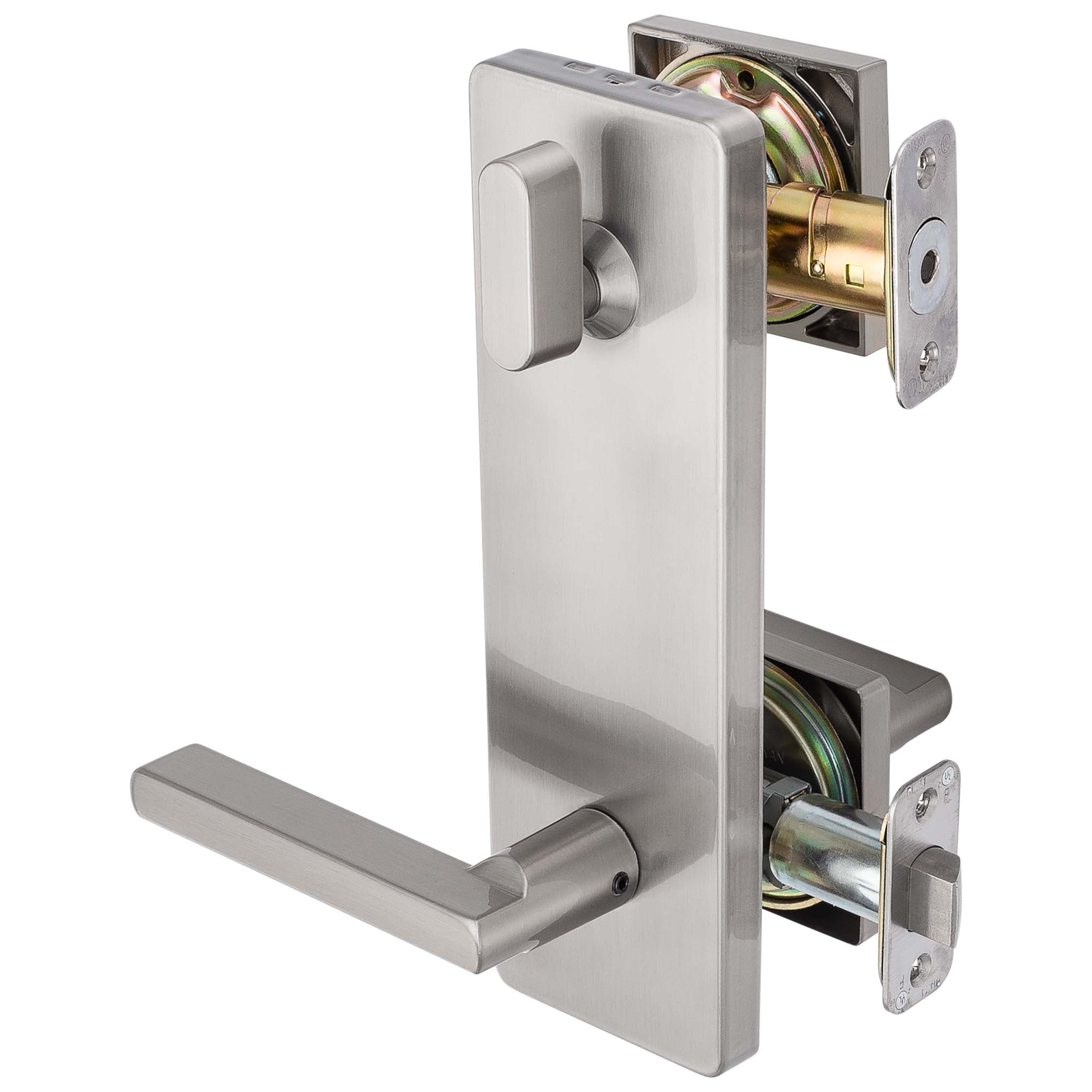 Interconnected Door Lock Reversible Passage Lever, UL Fire Rated, ANSI 2, Contemporary Style Harper Collection