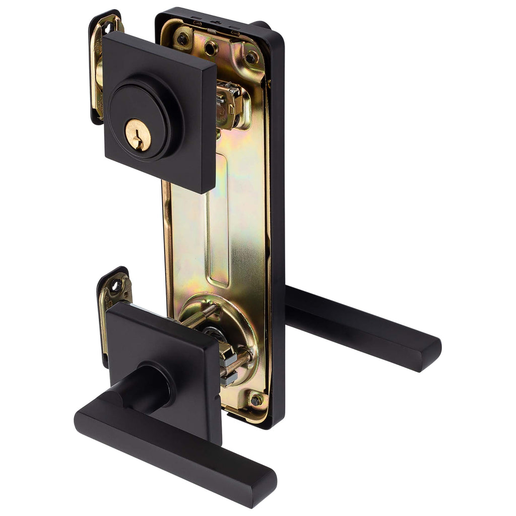 Interconnected Door Lock Reversible Passage Lever, UL Fire Rated, ANSI 2, Contemporary Style Harper Collection