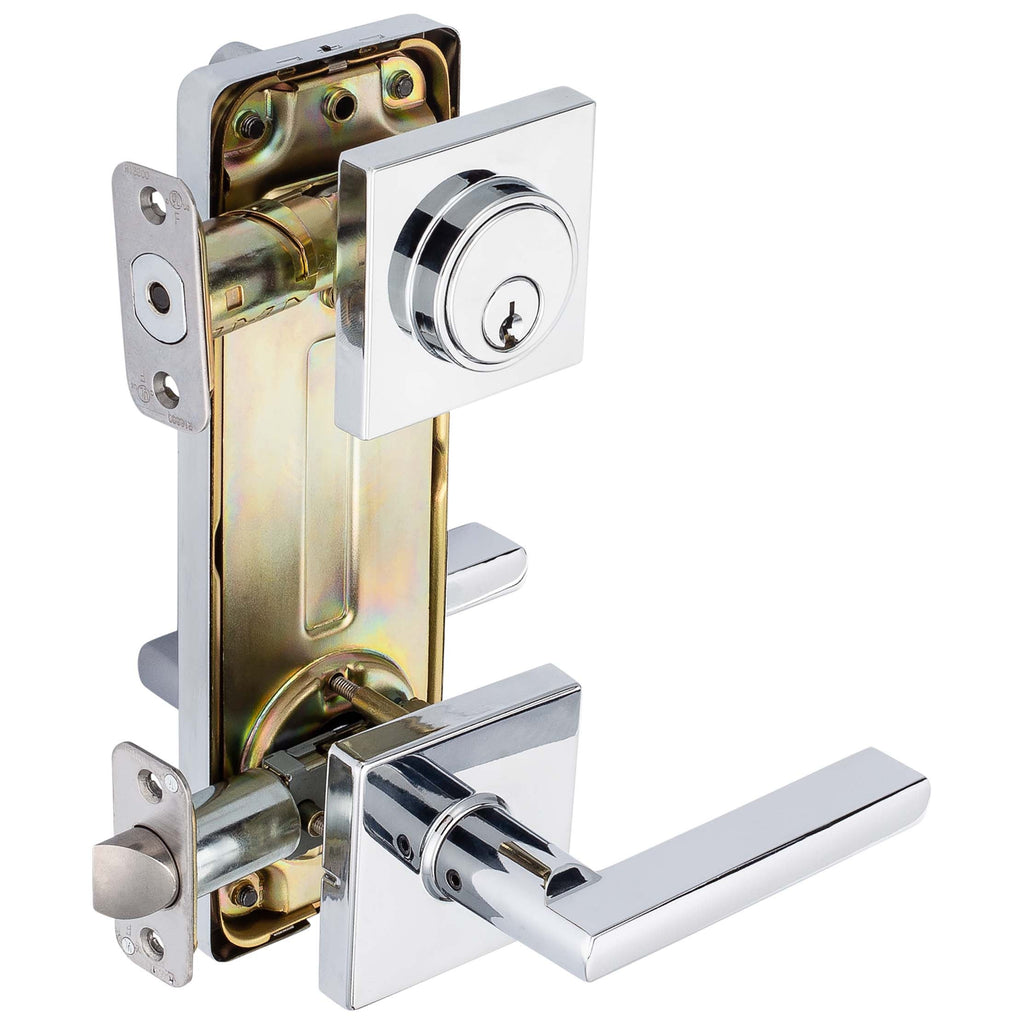Interconnected Door Lock Reversible Passage Lever, UL Fire Rated, ANSI 2, Contemporary Style Harper Collection