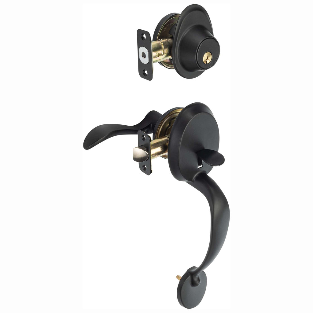 Front Door Handleset With Interior Right Handed Lever Dakota Collection
