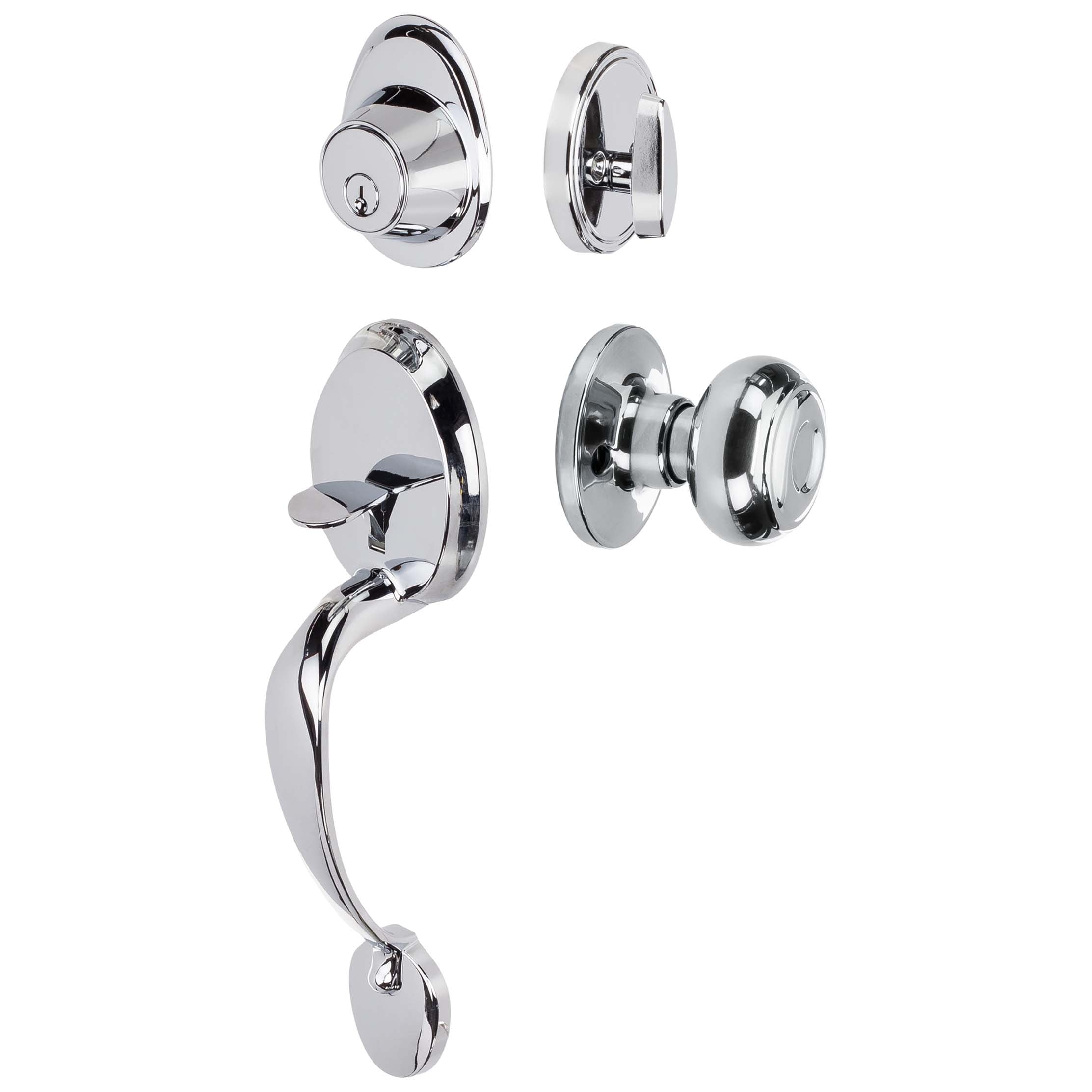 Front Door Handleset With Interior Door Knob Contemporary Style Callista Collection