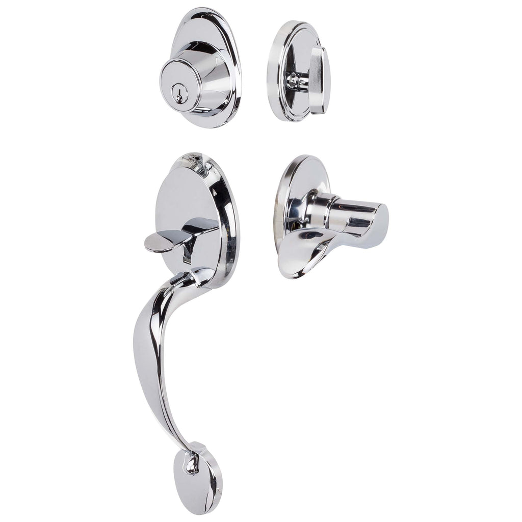 Front Door Handleset With Interior Left Handed Lever Dakota Collection